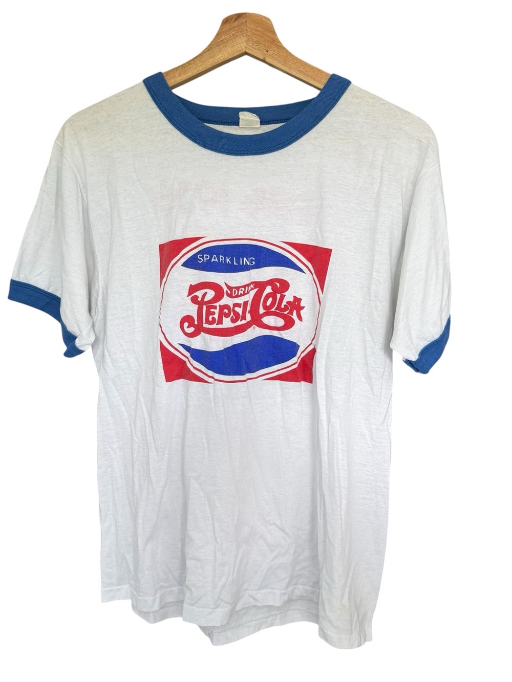 Vintage 80s Screen Stars Pepsi Cola Ringer Anniversary Celebration Shirt Men M ?